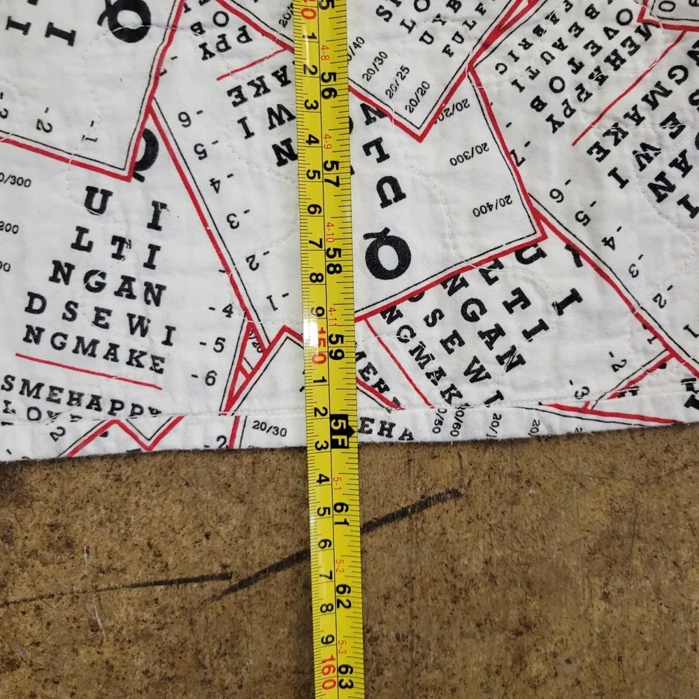 Handmade Patchwork Quilt Throw 60x46 Multicolor Eye Exam Chart Novelty Print